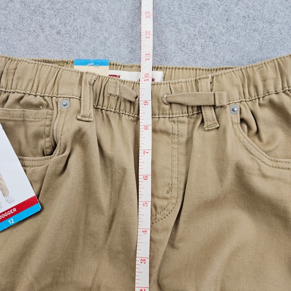 LEVIS Jogger Kids 12 Tan Khaki Twill Elastic Cuff Casual School Classic - Picture 10 of 11